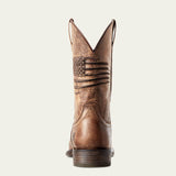 Ariat Circuit Patriot Men's Western Boot featuring American flag embroidery on the back, showcasing classic cowboy style.
