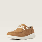 Ariat Womens Hilo - Tan Floral Emboss shoe featuring a cushy design and no-tie laces for comfort and style.