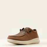 Ariat Brown Bomber Suede shoes featuring American flag print design, showcasing soft leather and comfortable style.