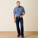 Ariat Men's Wrinkle Free Case Classic Fit Shirt - Ensign Blue Geo Print