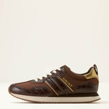 Ariat Ranch Runner Trainer | Women's Aged Tan & Luxe Espresso Croc Print Casual Sneaker