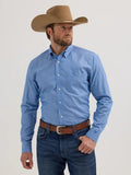 Wrangler Men's Cody Johnson One Pocket Button Down Shirt in Blue Diamonds