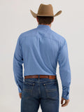Wrangler Men's Cody Johnson One Pocket Button Down Shirt in Blue Diamonds
