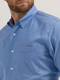 Wrangler Men's Cody Johnson One Pocket Button Down Shirt in Blue Diamonds