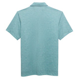 Back view of the Wrangler ATG Performance Polo Shirt featuring a paisley print in teal color.