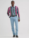 Wrangler® Brushpopper Western Snap Shirt - Desert Dusk Stripe - Vintage Inspired