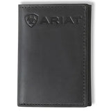 ARIAT Mens Trifold Embossed Logo Wallet
