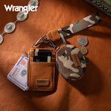 Wrangler Camo Print Dual Pouch Wristlet -Green