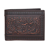 Justin by Trenditions Men's Accessories - Bifold Wallet - Genuine Leather w/ Tooling