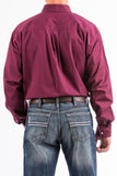 Cinch Mens solid Burgundy Button Down Western Shirt