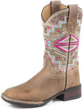 Roper Little Kids Monterey Aztec Leather Western Boot