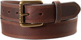 ARIAT Mens Work Leather Belt 1 1/2" Triple Stitch Brown