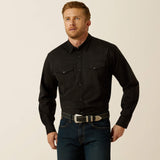 Ariat Men's Black Wrinkle Free Classic Fit Long Sleeve Snap Shirt
