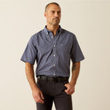 Ariat Men's Navy Wrinkle Free Oaklee Short Sleeve Shirt