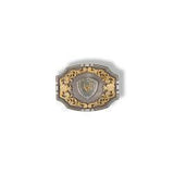 Ariat Rectangle Rope Edge Floral Accents Belt Buckle