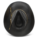 Charlie 1 Horse black straw hat with gold accents, perfect for free-spirited style.