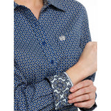 Cinch Women's Royal blue shirt with black diamonds