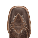 Dan Post Denita women's leather western boot square toe with intricate stitching detail.