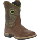Dan Post Youth Storms Eye JR Western Boot with broad square toe and removable orthotic, perfect for young cowboys.