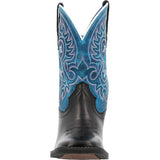 Durango Womens Westward Western Boot #DRD0483 black and blue leather boot with detailed embroidery.