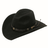 Twister Dakota Crushable Wool Felt Hat in Black, stylish and durable cowboy hat for outdoor adventures.