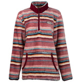 Hooey Ladies Fleece Pullover" Pink/Stripe