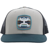 Hooey hat in tan and black featuring a serape patch, 6-panel design, and OSFA snapback for a stylish look.