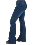 Cowgirl Tuff Just Tuff Trouser in Denim Blue showcasing medium stretch and natural waist design.