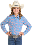 Panhandle Youth Girls Long Sleeve print snap shirt - LGN2S06805