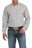 Cinch - Mens Long Sleeve Plaid Western Shirt worn by a man with jeans and a belt, showcasing the stylish pattern.