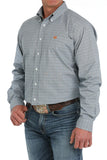Cinch Mens Long Sleeve Shirt MTW1105887 in classic fit, featuring plaid design and button-down collar.