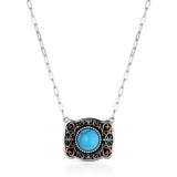 Baby Blue Turquoise Buckle Necklace NC6522