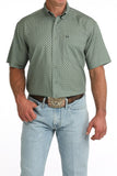 Cinch Men's Olive Print Arenaflex Short Sleeve Shirt MTW1704176