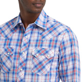 Wrangler Retro® Long Sleeve Shirt - Modern Fit - Blue/Red