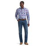 Wrangler Retro® Long Sleeve Shirt - Modern Fit - Blue/Red