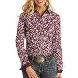 Panhandle Ladies Long Sleeve Floral Print Snap Shirt