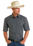 Panhandle Slim Black Snap Short Sleeve Shirt