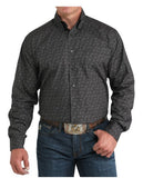 Cinch Men's Charcoal Paisley Print Classic Fit Button-Down Western Shirt