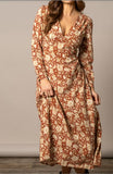 Kimes Ranch Georgia Dress – Burnt Red Floral Western Dress