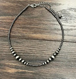 Handmade 16" Clustered Navajo Bead Necklace