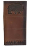 Red Dirt Hat Co. Brown Leather Buffalo Cut-Out Rodeo Wallet
