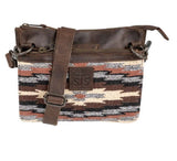 Guadalupe Serape Lily Crossbody featuring rich colors and leather accents, perfect serape crossbody bag for fall.