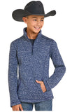 Panhandle Slim Boy's Blue Melange Henley Pullover