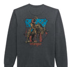 Mens Wrangler® Crew Fleece Pullover - Regular Fit - Phantom