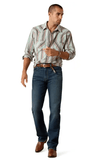Ariat Men's Retro Hesperus Fitted Long Sleeve Snap Shirt Aquifer Plaid