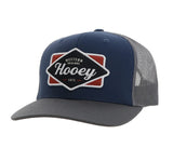 Hooey Diamond Hat in Navy and Grey with Navy, White, and Red Patch, featuring 6-panel snapback design.