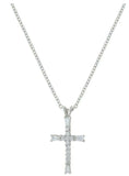 Radiant Faith Cross Necklace featuring a simple yet stunning cross design on a silver chain.