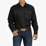 CINCH - MENS SOLID BLACK WESTERN SNAP SHIRT
