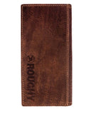 Hooey Brown Aztec Roughy Rodeo Wallet with leather exterior and logo detail.