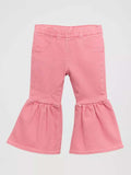 Wrangler Little Girl's Vibrant Ruffle Leg Flare Jean